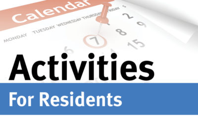 Activities Calendar Update